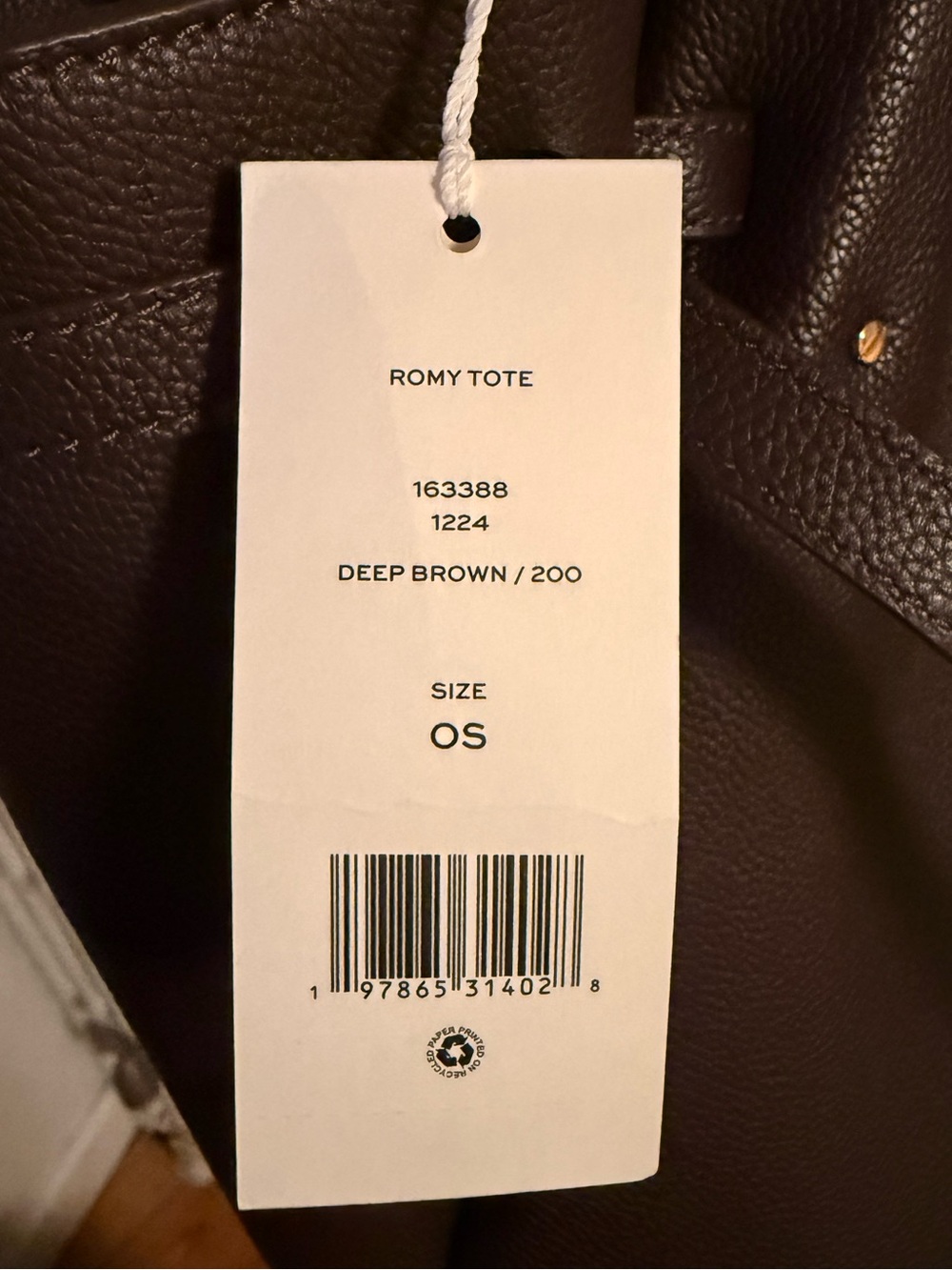 Tory Burch Romy Tote in Deep Brown - Picture 3 of 4